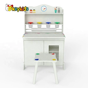 Customize multi function kids wooden drawing table with chair W08H305