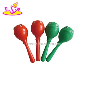 Custom musical instrument wooden mini toy kids maracas for sale W07I067