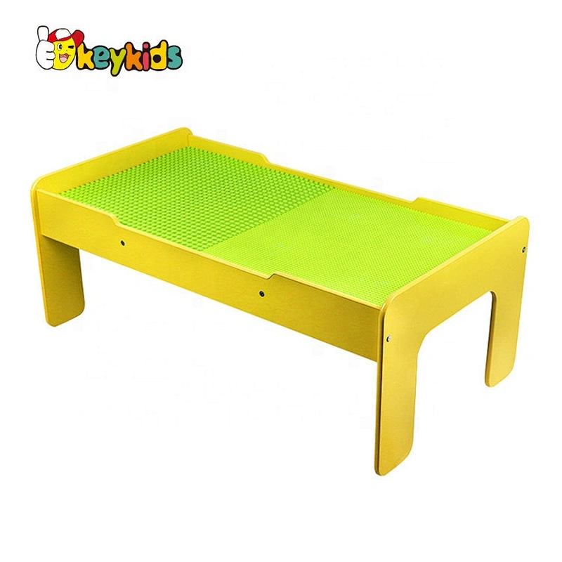 Customize white wooden toys table set for kids W08G295B