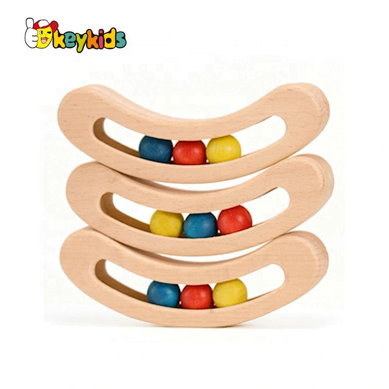 wholesale cheap baby musical wooden hand bell toy with balls W07I171