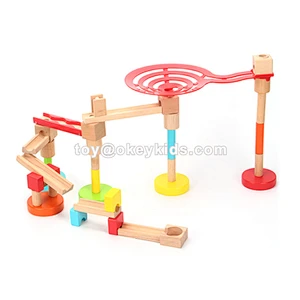 2020 wholesale 60 PCS educational wooden marble run toy for children W04E102