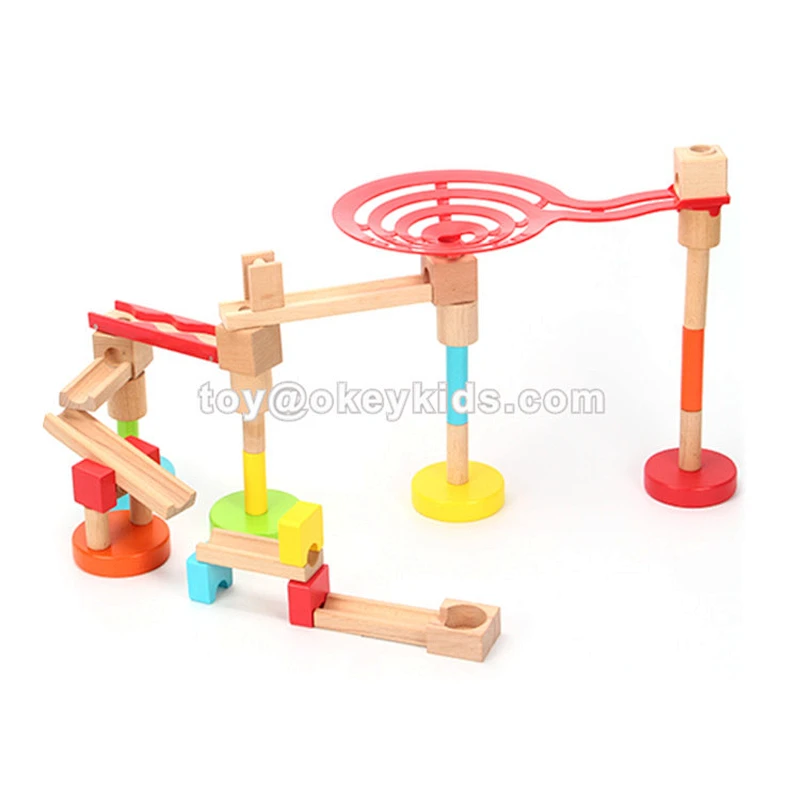 2020 wholesale 60 PCS educational wooden marble run toy for children W04E102