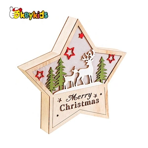 High quality christmas wooden light up star for decorations W09D086