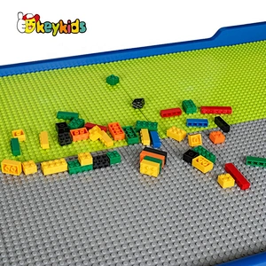 High quality children wooden train activity table with blocks playing W04C182