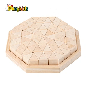 2020 Customize colored wooden stone building blocks for kids W13A214
