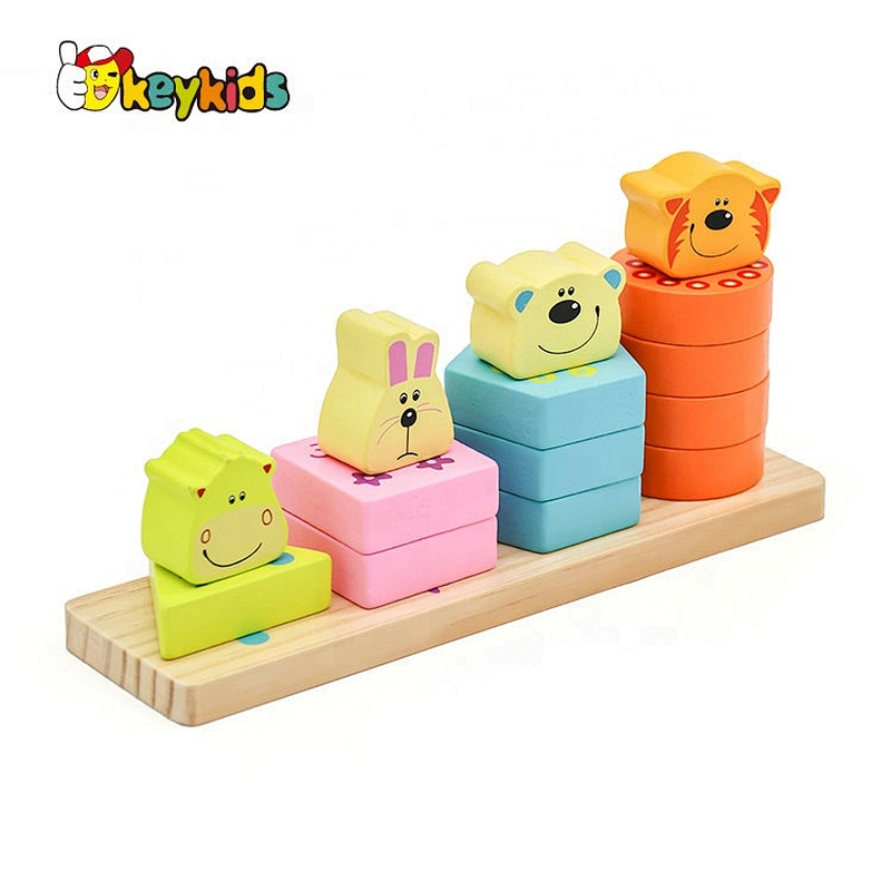 2019 High quality educational wooden toys stacking for babies W13D226