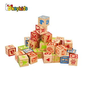 High quality educational blocks wooden abc learning toys for toddlers W13A179
