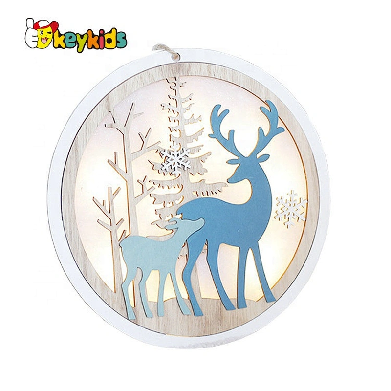 Most popular wooden christmas light decorations with customize W09D088