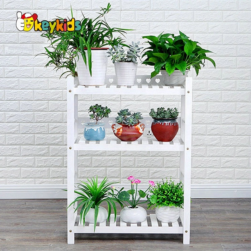 hihg quality white wooden flower pot stand for indoor outdoor W08H106B