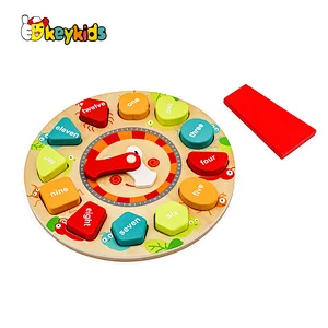 Colorful Wooden Learning Puzzles 3D Puzzle Clock For Kids W14K054