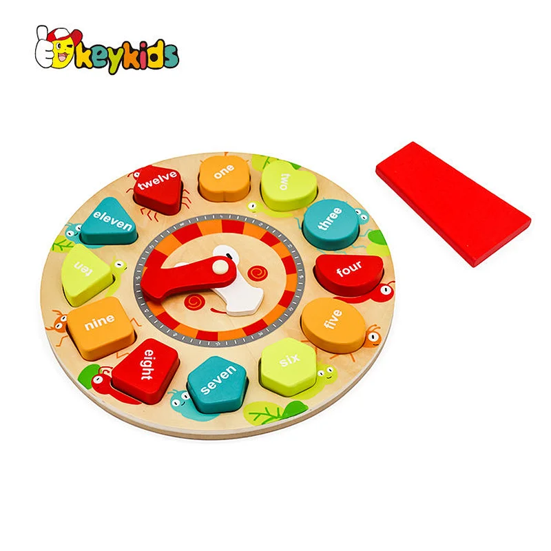 Colorful Wooden Learning Puzzles 3D Puzzle Clock For Kids W14K054