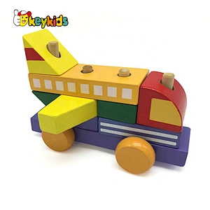 2019 High quality colorful stacking wood toys for kids W13D224