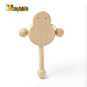 Grasping teething toy organic wooden rattle toy for toddlers W07G020