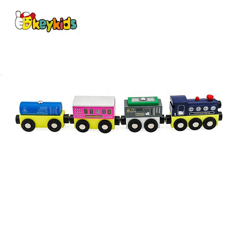 wholesale mini wooden magnetic train toy set for children W04A481