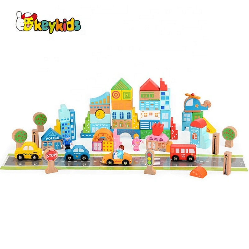 2019 Top sale 60PCS educational wooden building blocks for kids W13A167