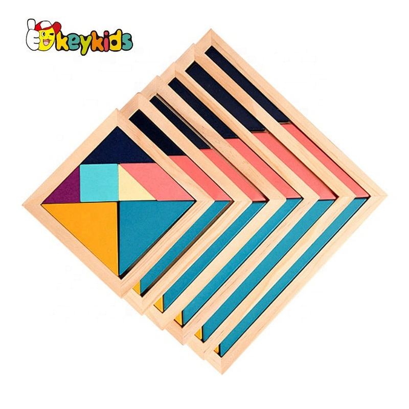 high quality 6 set wooden tangram jigsaw puzzle for kids W11D014