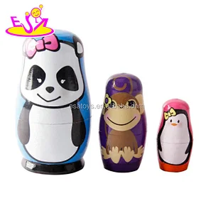 Customize wood crafts wooden Russian nesting dolls with high quality W06D084