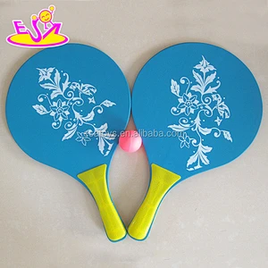 Customize children wooden beach bat set for promotional W01A098