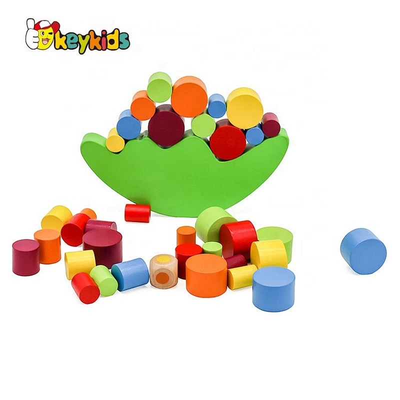 2021 Hot selling early educational toys wooden block balance game for children W11F095