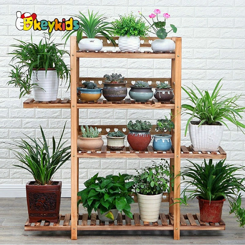 wholesale white wooden corner flower stand with customize W08H109B