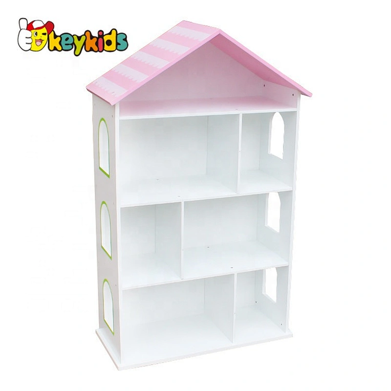 New design doll house shaped wooden children bookcase with high quality W08C246