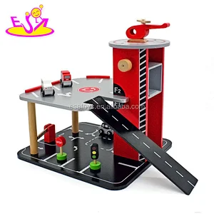 New funny children wooden toy car garage set with EN71 W04B057