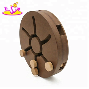 New design feeder hide and seek wooden indestructible pet toy for interactive W06F089