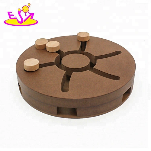 New design feeder hide and seek wooden indestructible pet toy for interactive W06F089