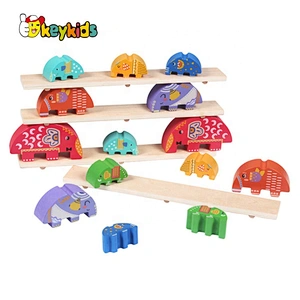 Customize stacking elephant wooden toy for kids W11F090