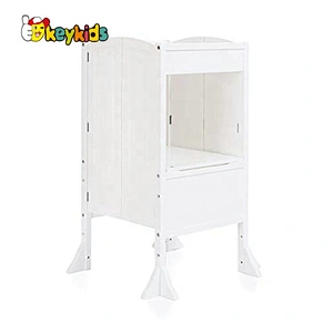 high quality white wooden folding step stool for kids W08G276