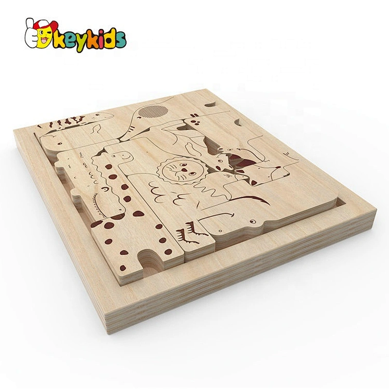 2019 Original Design educational wooden animal jigsaw for kids ages 4-8 W14I038B