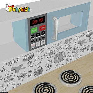 New design wood interactive musical pretend play kitchen set with real water W10C635A