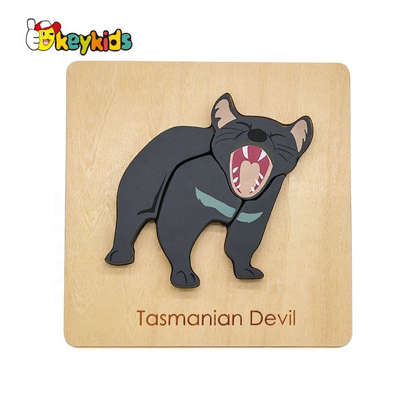 Customize animal wooden tasmanian devil puzzle for kids W14D119