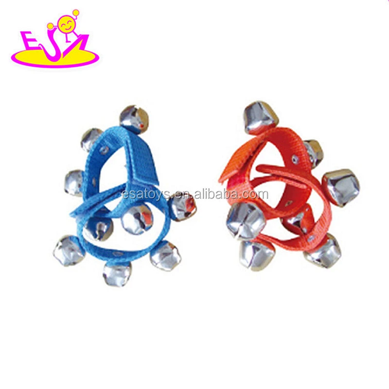 Hot sale percussion musical toy wooden baby handbell set with customize W07I098