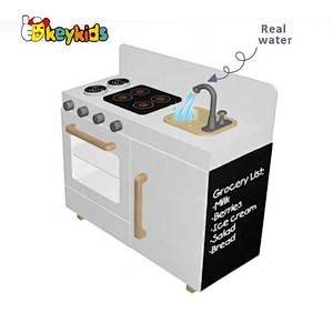 New design children wooden interactive pretend play toy cooking set with real water W10C625