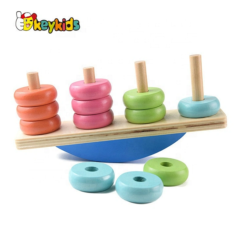 2020 New arrival balancing wooden kids stacking blocks for wholesale W11F089