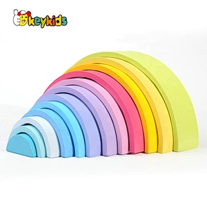 High Quality Educational Wooden Rainbow Stacking Blocks For Kids W13D230