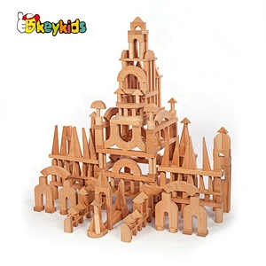 New Arrival 128 Pcs Large Wooden Construction Toys For Toddlers W01D047