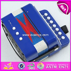 Hot sale and high quality toy accordion, new and popular children wooden accordion, musical instrument accordion W07K006