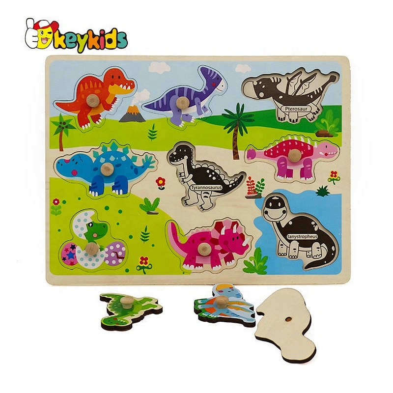 Kids 3d Dinosaur Simplex Toys Wooden Puzzles With Knob W14M155