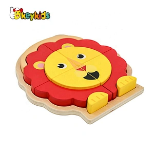2019 New design 3d wooden animal puzzle toys for babies W14D090