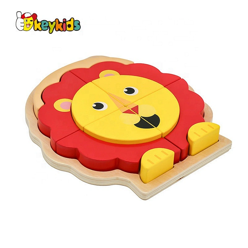 2019 New design 3d wooden animal puzzle toys for babies W14D090