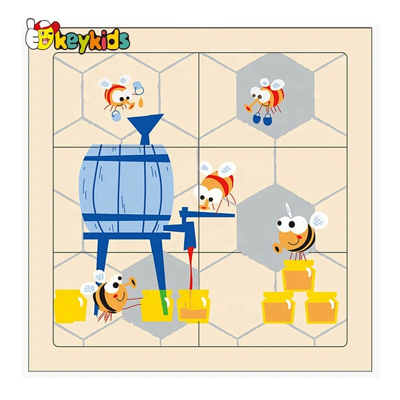 2020 New sale kids preschool wooden daily jigsaw puzzle with customize W14M221