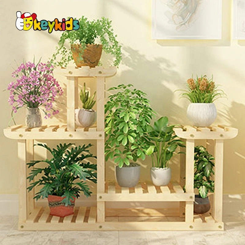 Best design modern style 4-tier wooden plant stand with wheels W08H117