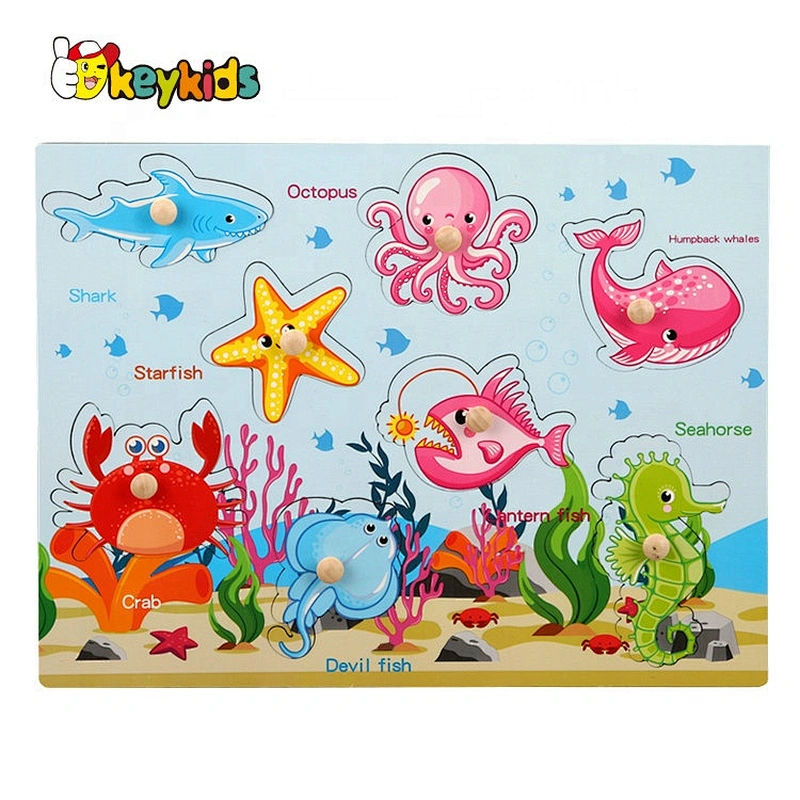 2020 Customize preschool wooden ocean puzzle for children W14M196