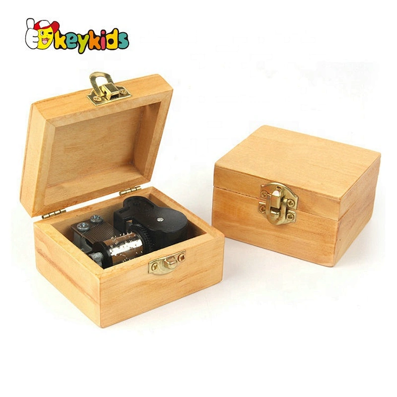 Customize DIY wooden music box set with hand crank W07B071