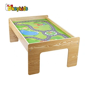 New design white wooden train activity tables for kids W04C178B