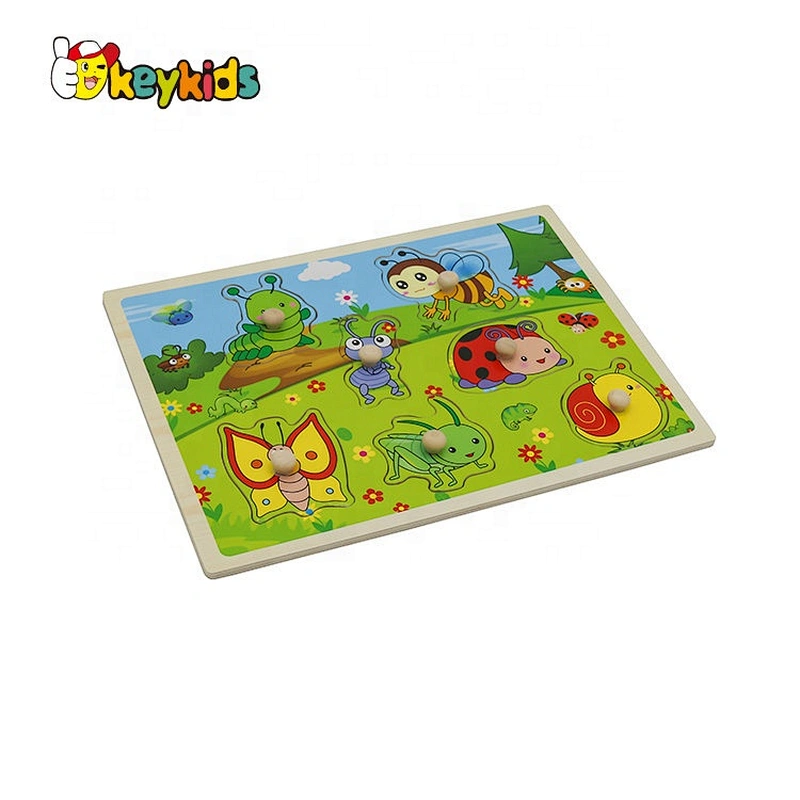 Customize educational number learning wooden jumbo knob puzzle for kids W14M235