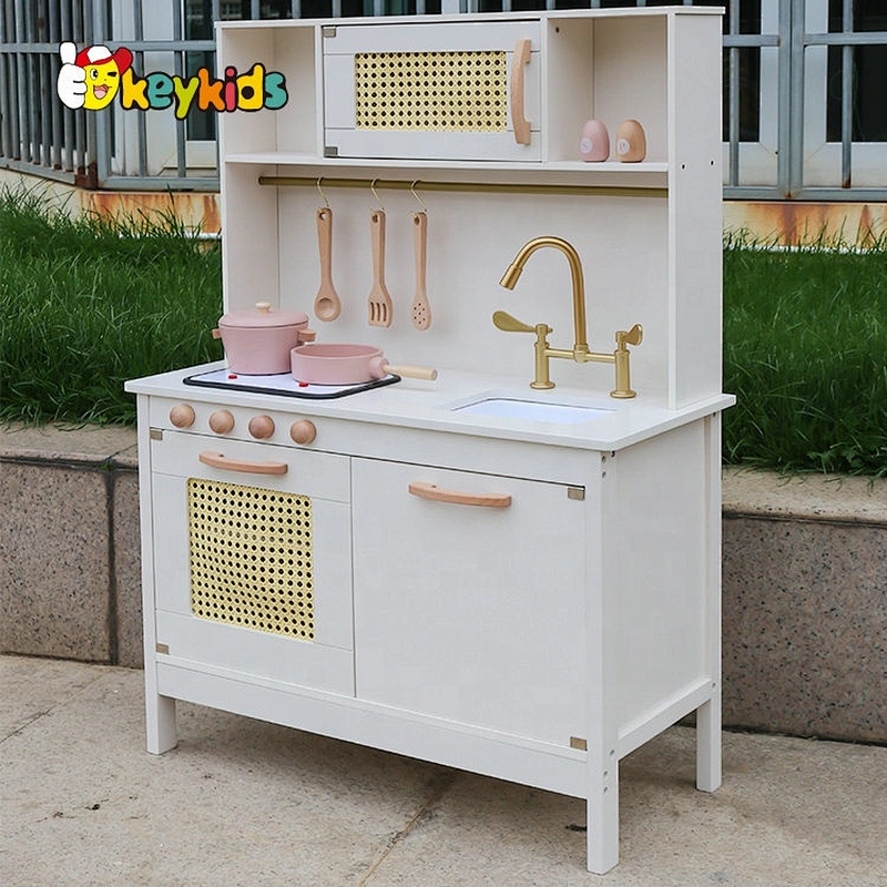 Customize elections stove wooden kids pink play kitchen for wholesale W10C601