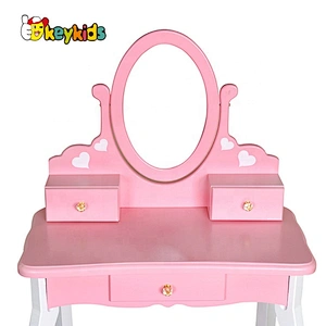 2021 New released pink wooden toy vanity table for girls W08H128A